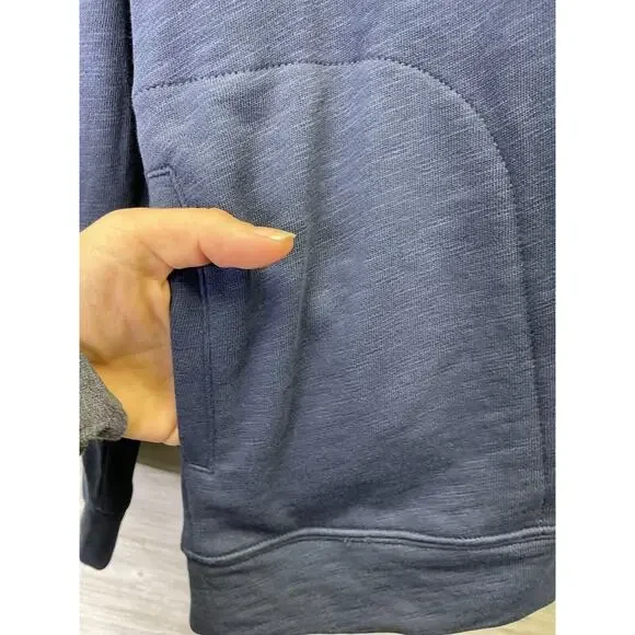 Haven Well Within Hoodie Shirt Womens M Blue Long Sleeve V Neck Cotton Pullover - Picture 6 of 10